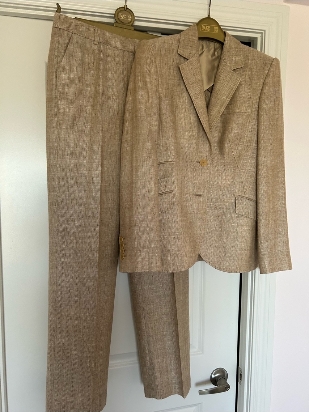 Women’s Tailored Two-Piece Suit in Tan - Classic Professional Set